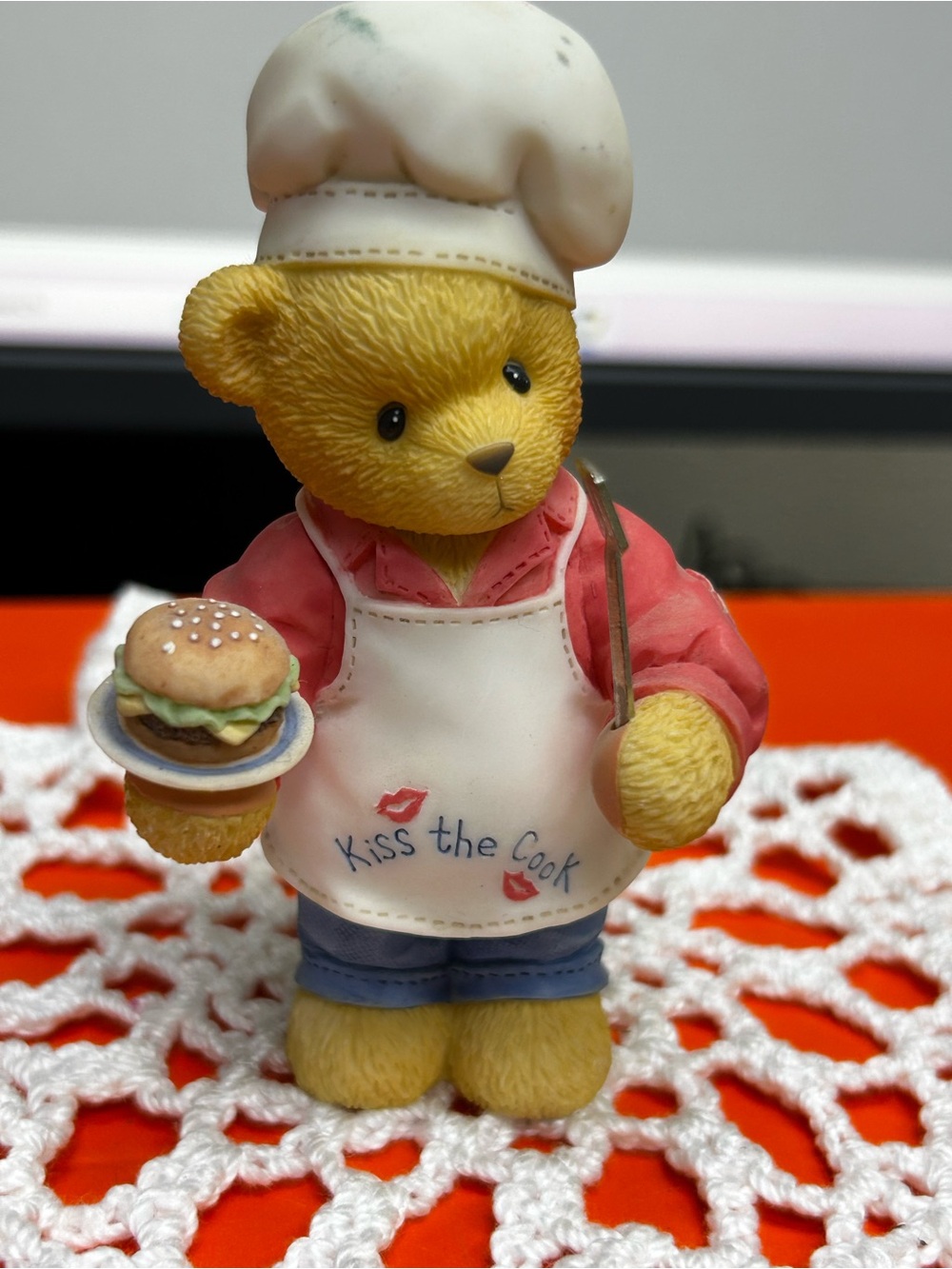 Cherished Teddies Dennis Kiss the Cook Figurine - 3-1/2” tall